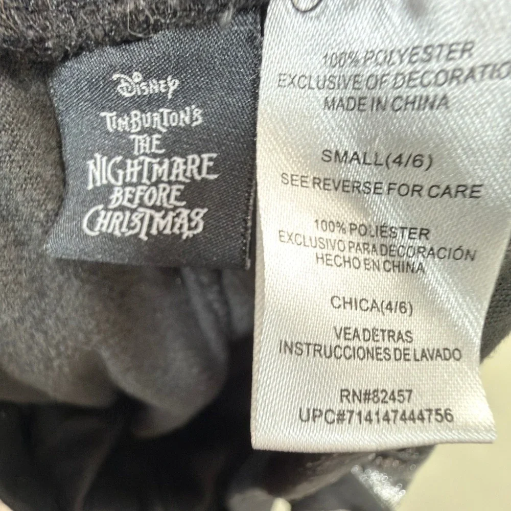 Disney Nightmare Before Christmas Womens Small Joggers Silver Foil Black Velvet - Picture 5 of 5